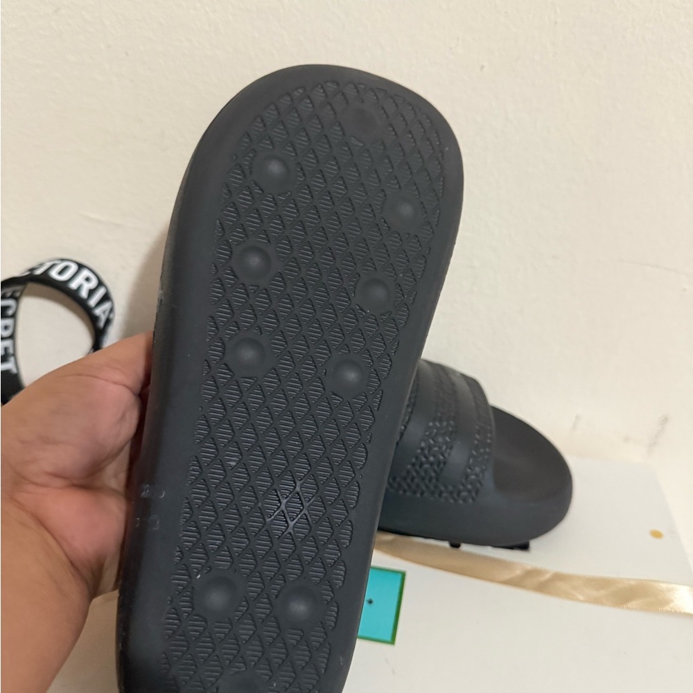 Adidas Black Embossed Slide Sandals - Picture 4 of 6
